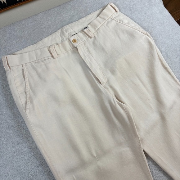 Polo Ralph Lauren Other - VTG Polo Ralph Lauren Chino Pants Mens 38/32 Beige Linen/ Silk Mid Straight Leg